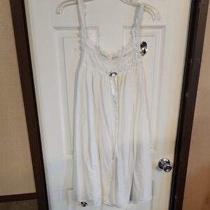 Soft Surroundings White Chemise with Lace Details